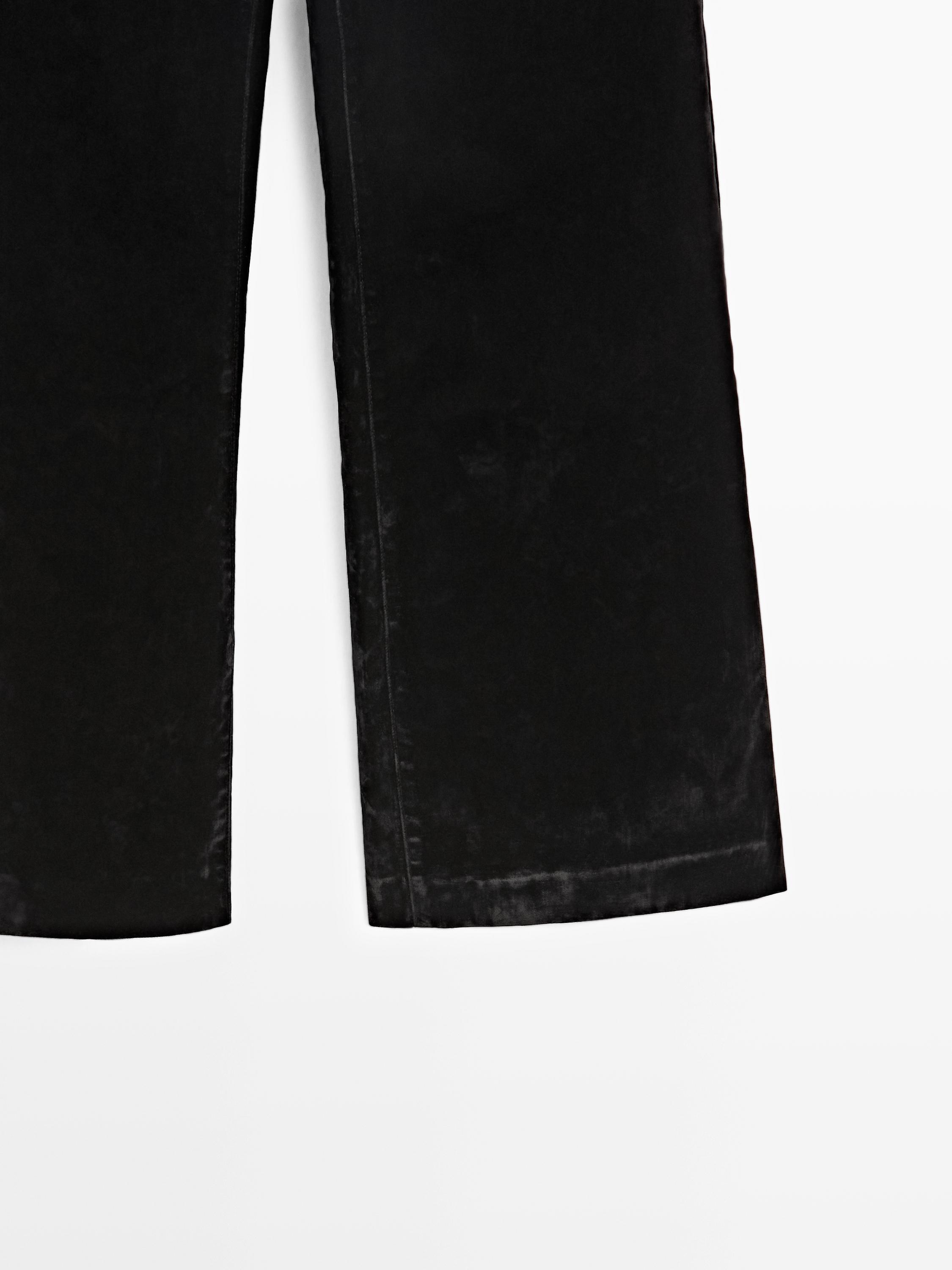 Flare fit high-waist flocked jeans